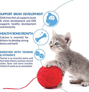INABA Churu for Kittens, Grain-Free Creamy, Purée Lickable Cat Treats with DHA, EPA, Vitamin E & Taurine, 0.5 Ounces Each Tube