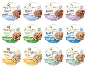 Applaws Flakes in Gravy Cat Food in Pots 6 Flavor Variety Bundle (2.12 Ounces Each, 12 Pots Total)