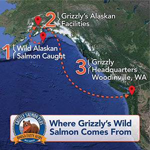 Grizzly Wild Alaskan Salmon Oil Dog Food Supplement Omega 3 Fatty Acids, 32 oz