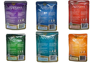 Applaws Grain Free Additive Free Cat Food 6 Flavor Variety Bundle (12 Pouches Total, 2.47 Ounces Each)