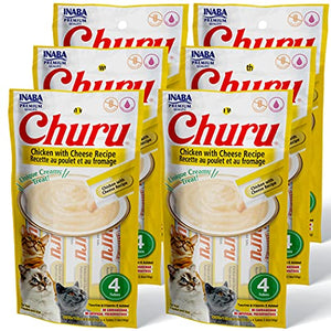 INABA Churu Chicken with Cheese Recipe Lickable Creamy Purée Cat Treats 24 Tubes